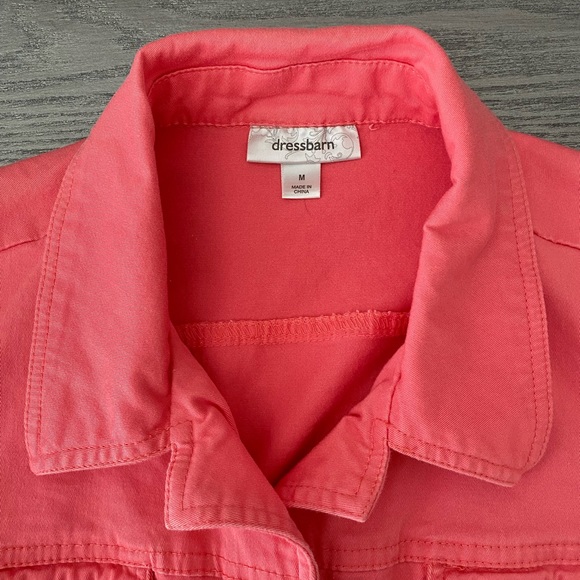 EUC Dressbarn coral denim-style jacket, size Medium - Picture 8 of 8